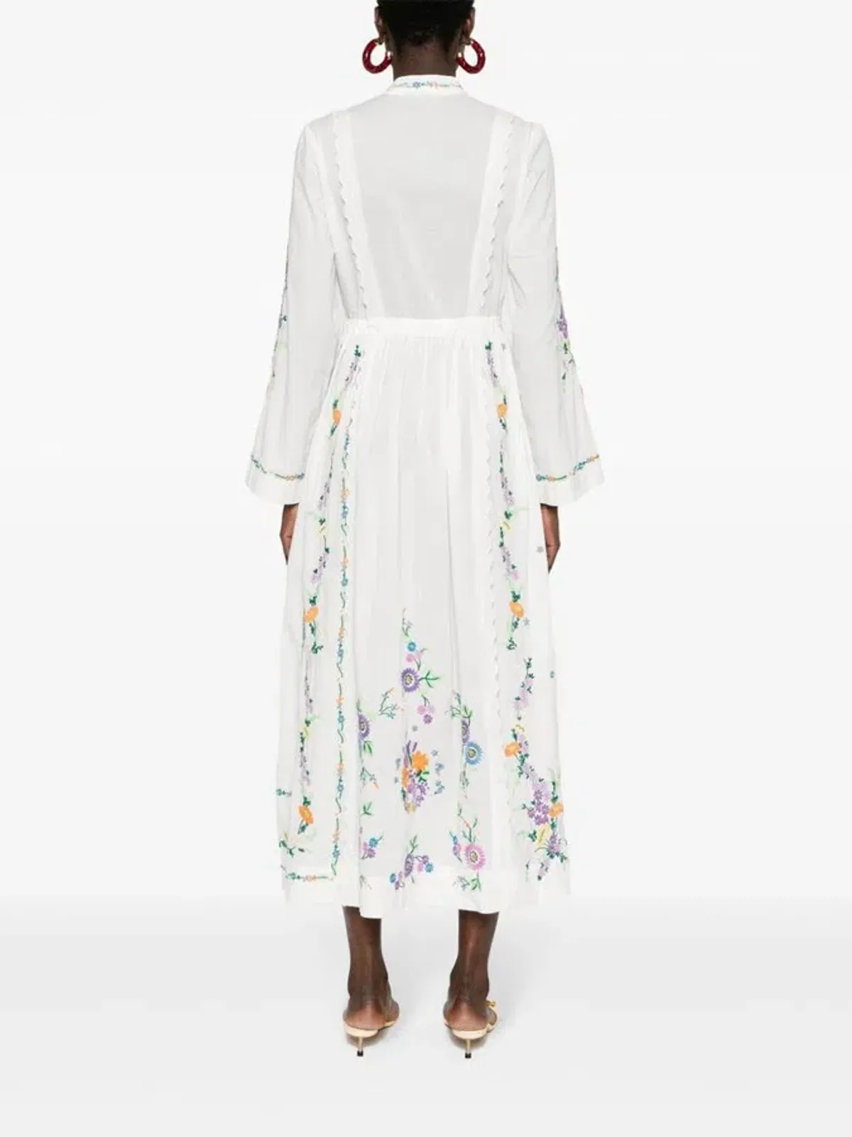 Alemais Willa Embroidered Shirt Dress White Floral Size AU 10 - Image 8