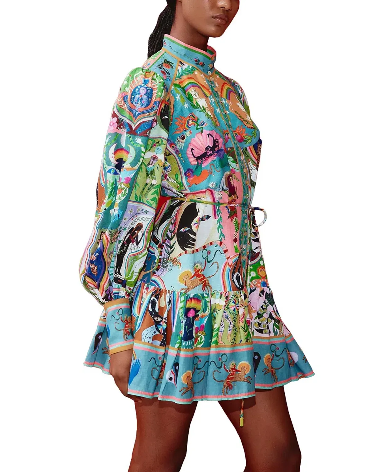 Alemais Evergreen Mini Dress Multi Size AU 10 - Image 7