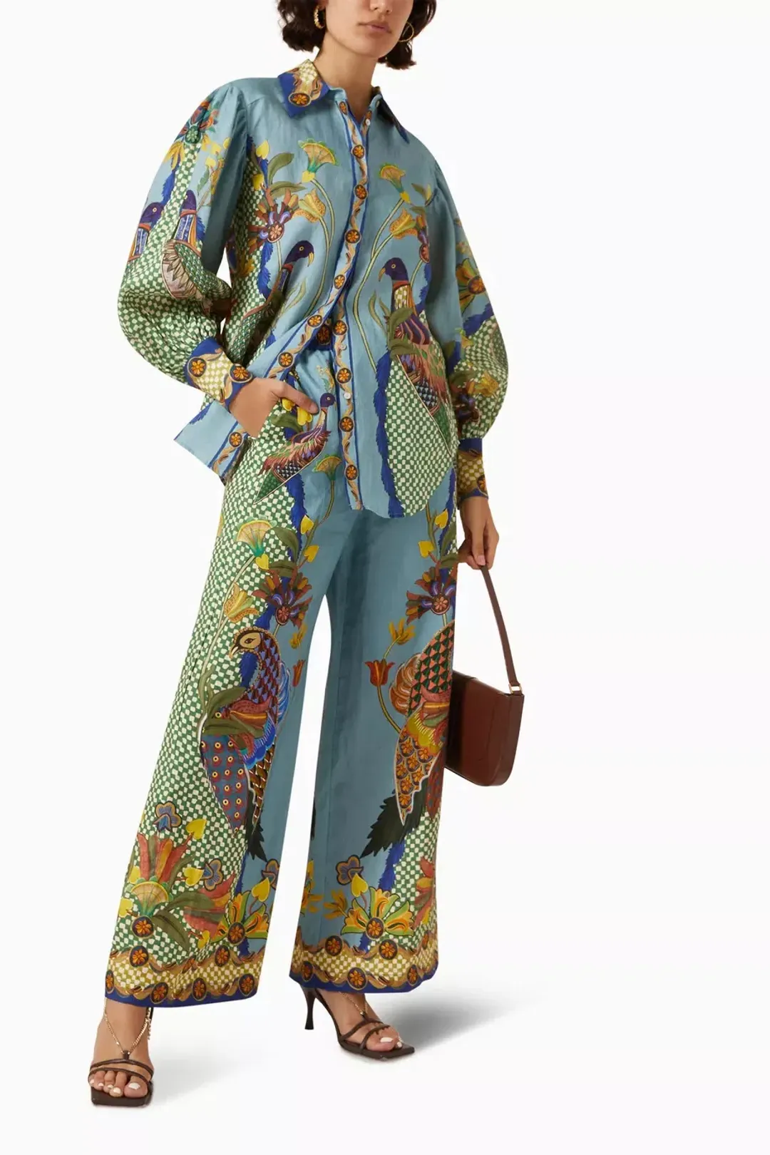 Alemais Gilly Shirt & Pant Set Misty Blue Size AU 10  for rent on The Volte - main image