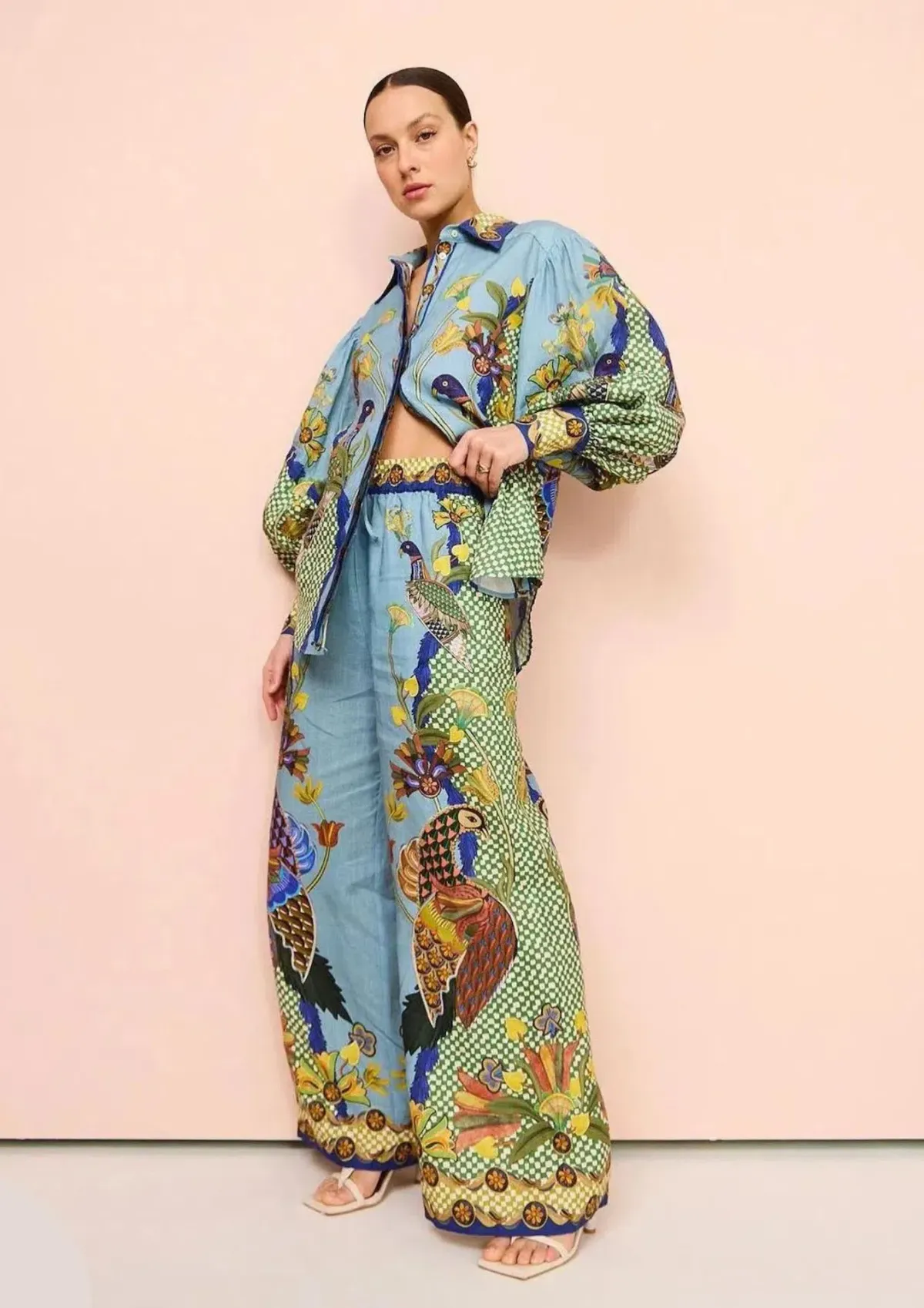 Alemais Gilly Shirt & Pant Set Misty Blue Size AU 10  - Image 2