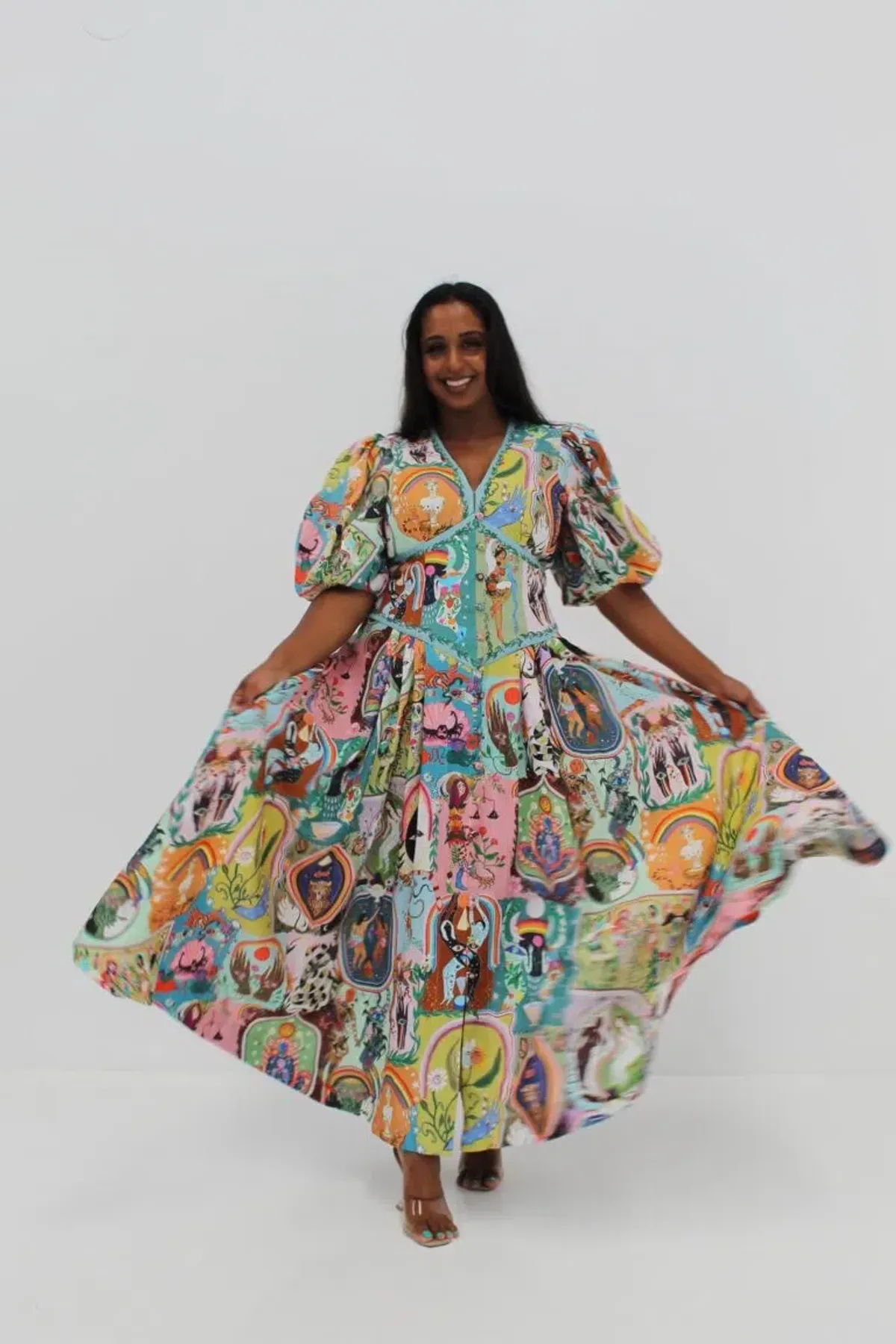 Alemais Evergreen Midi Dress Multi Size 8 - Image 23