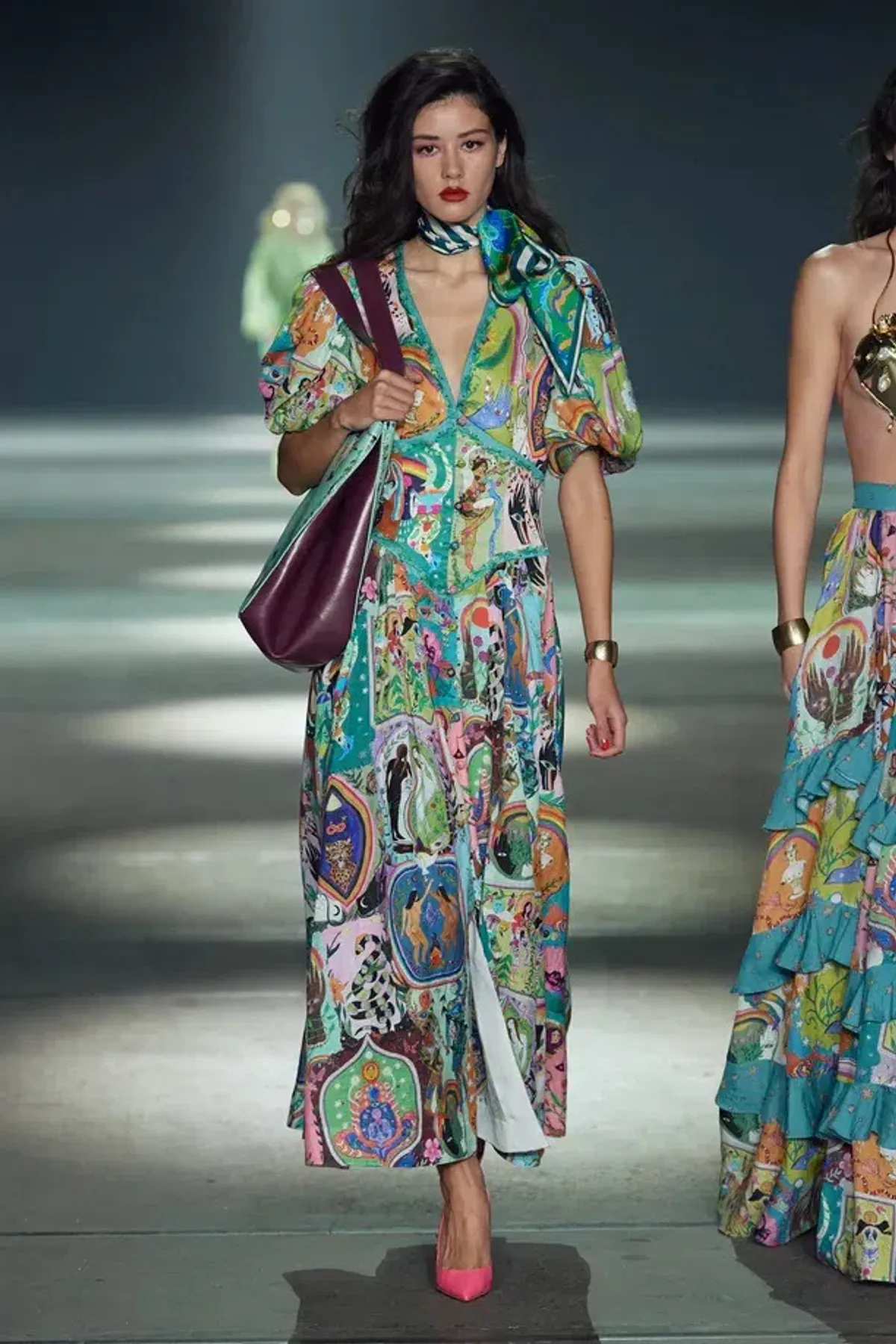 Alemais Evergreen Midi Dress Multi Size 8 - Image 24