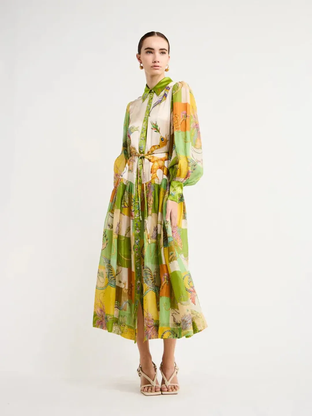 Alemais Jerome Silk Shirtdress Multi Size AU 10 for rent on The Volte - main image