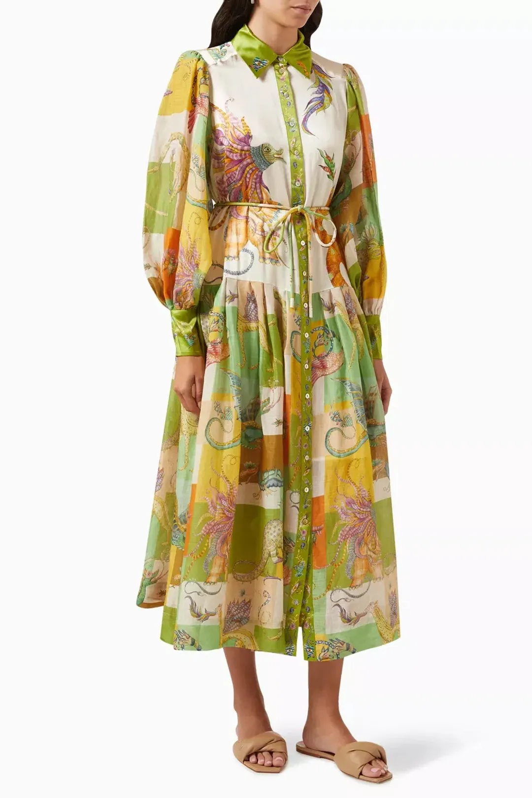 Alemais Jerome Silk Shirtdress Multi Size AU 10 for rent on The Volte - main image