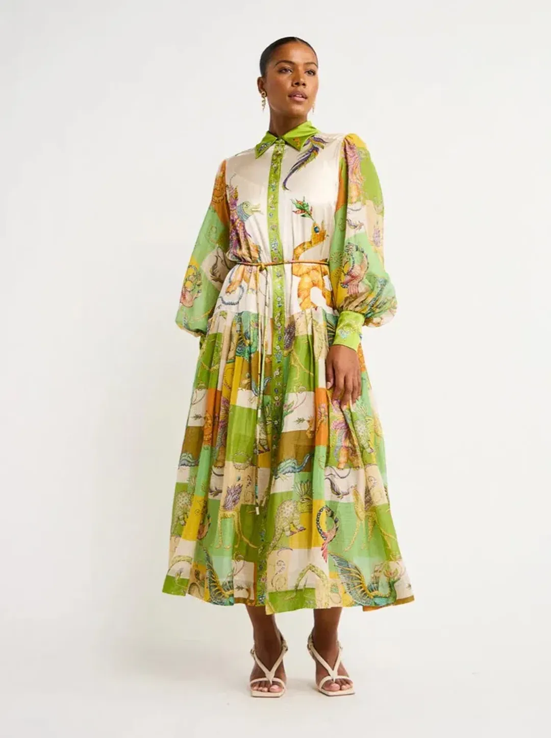 Alemais Jerome Silk Shirtdress Multi Size AU 10 for rent on The Volte - main image
