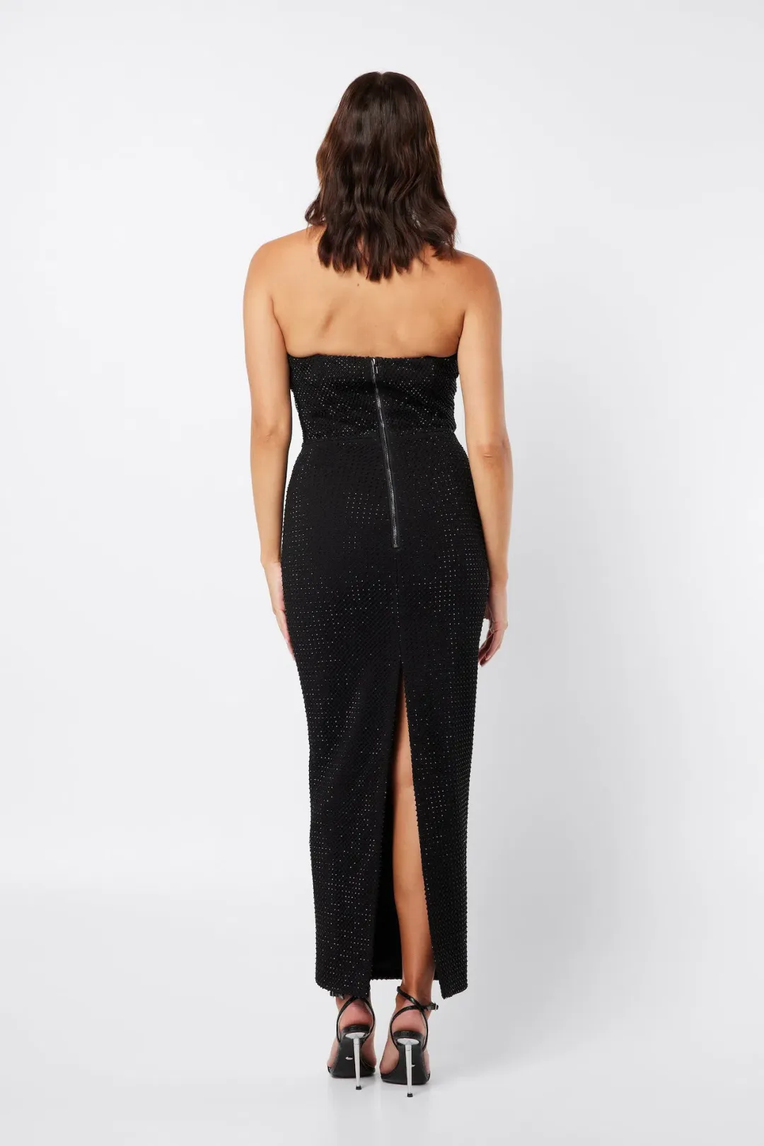 Mossman Silver Lining Midi Dress Black Size 10 for rent on The Volte - main image