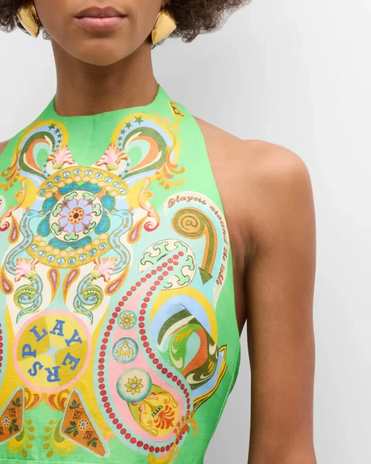 Alemais Pinball Mini Dress Green Multi Size AU 8 - Image 6