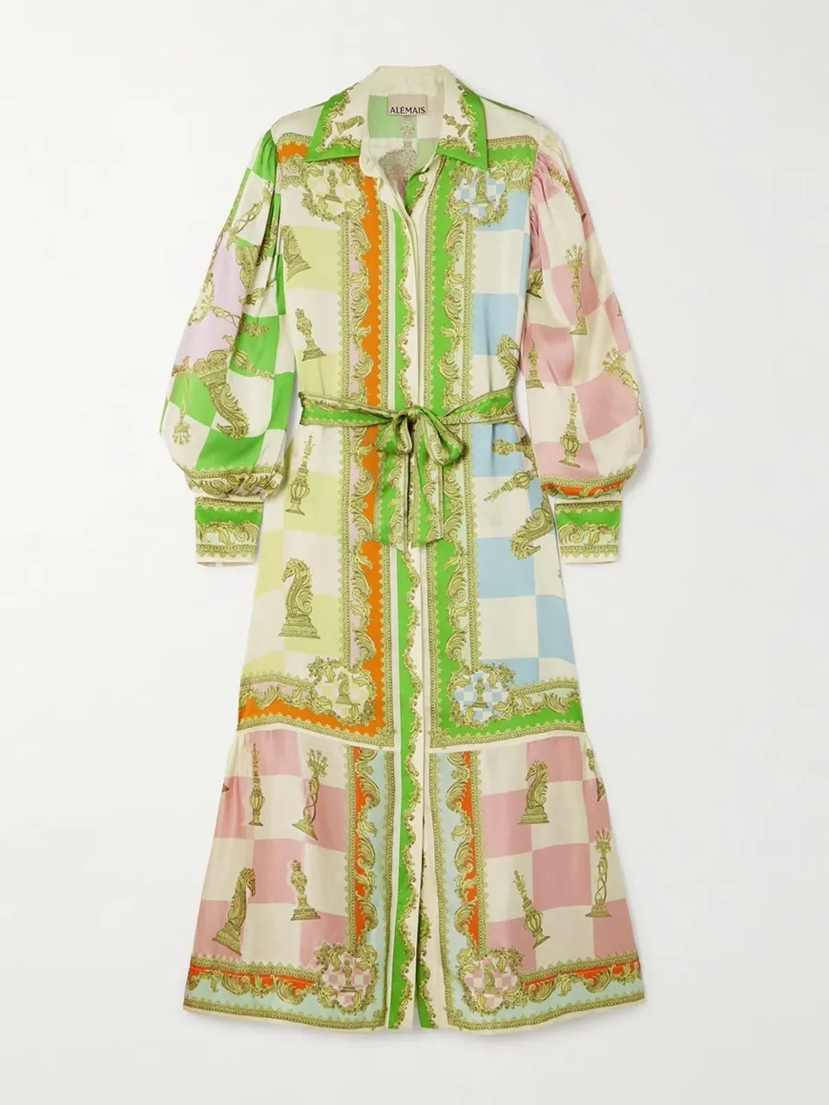 Alemais Checkmate Silk Shirtdress Multi Size AU 8 - Image 35