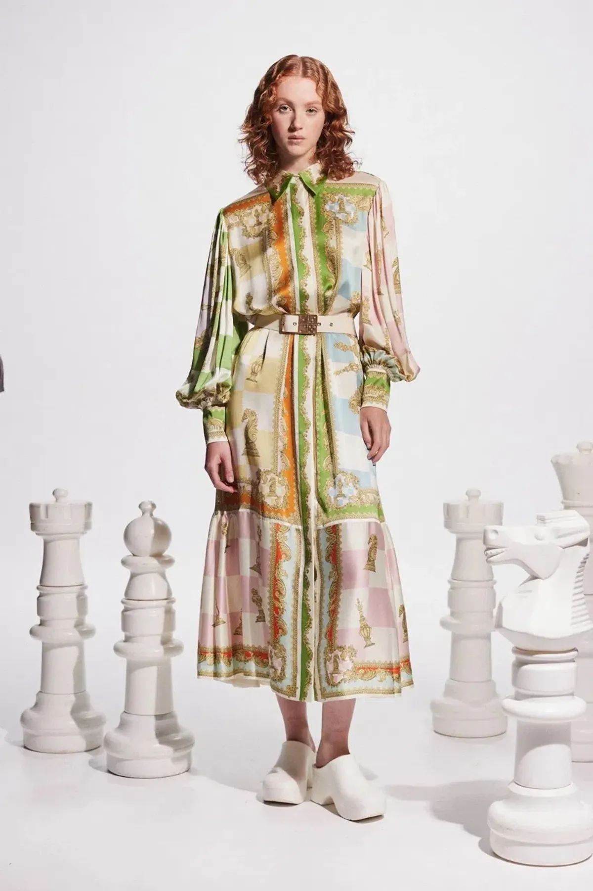 Alemais Checkmate Silk Shirtdress Multi Size AU 8 - Image 17