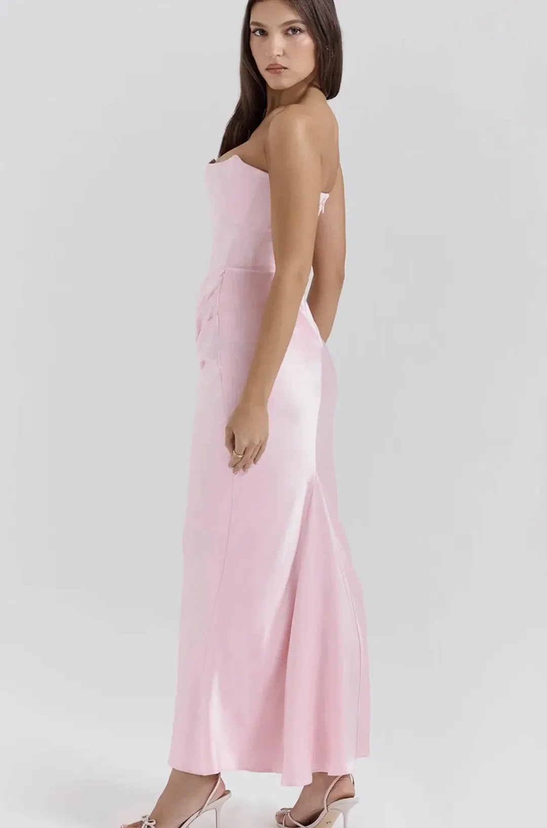 House of CB Persephone Strapless Corset Dress Rose Shadow Size XS / AU 6 for rent on The Volte - main image