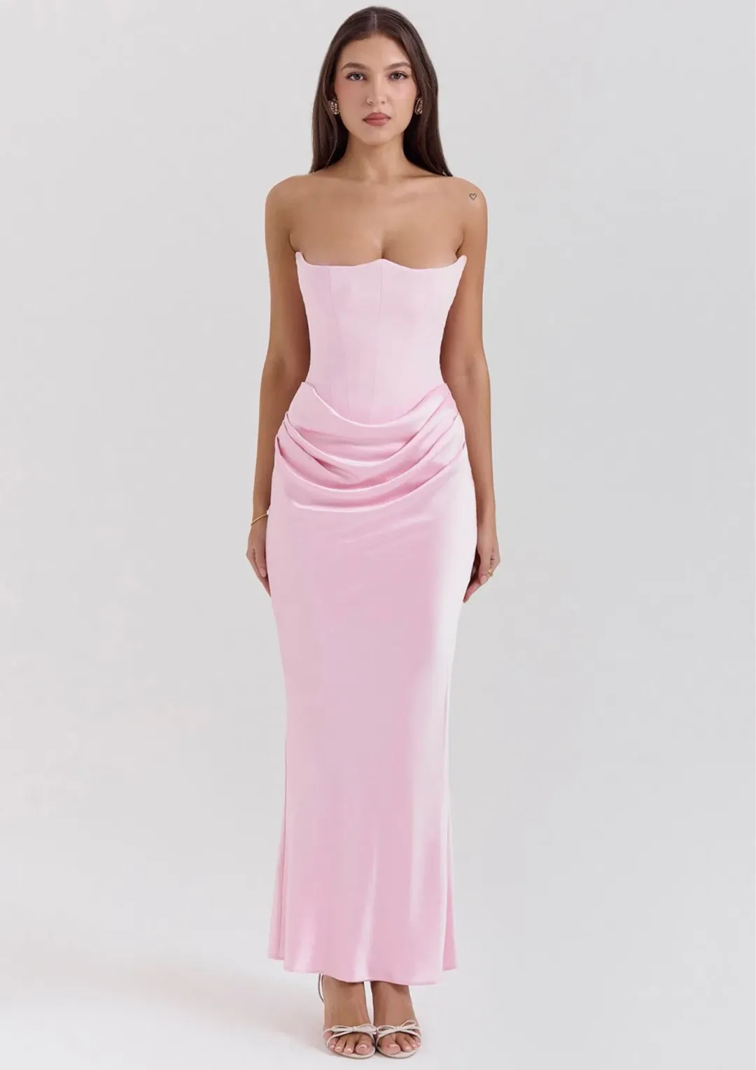 House of CB Persephone Strapless Corset Dress Rose Shadow Size XS / AU 6 for rent on The Volte - main image