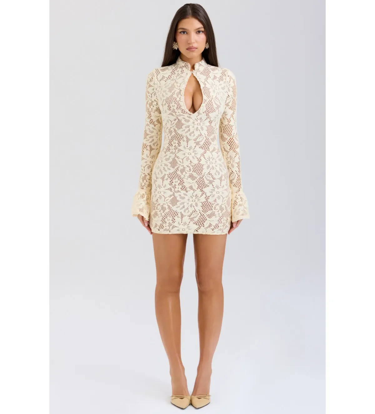 House of CB Brianna Mini Dress Buttermilk Size XS/Au 6 - Image 1