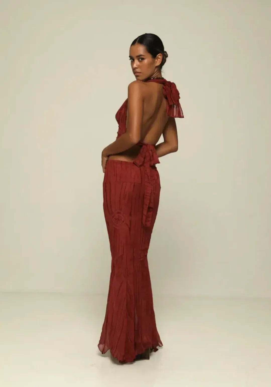 Ranaco Atelier Mini Top and Sirene Skirt Set Hibiscus Red Size S / AU 8 for rent on The Volte - main image