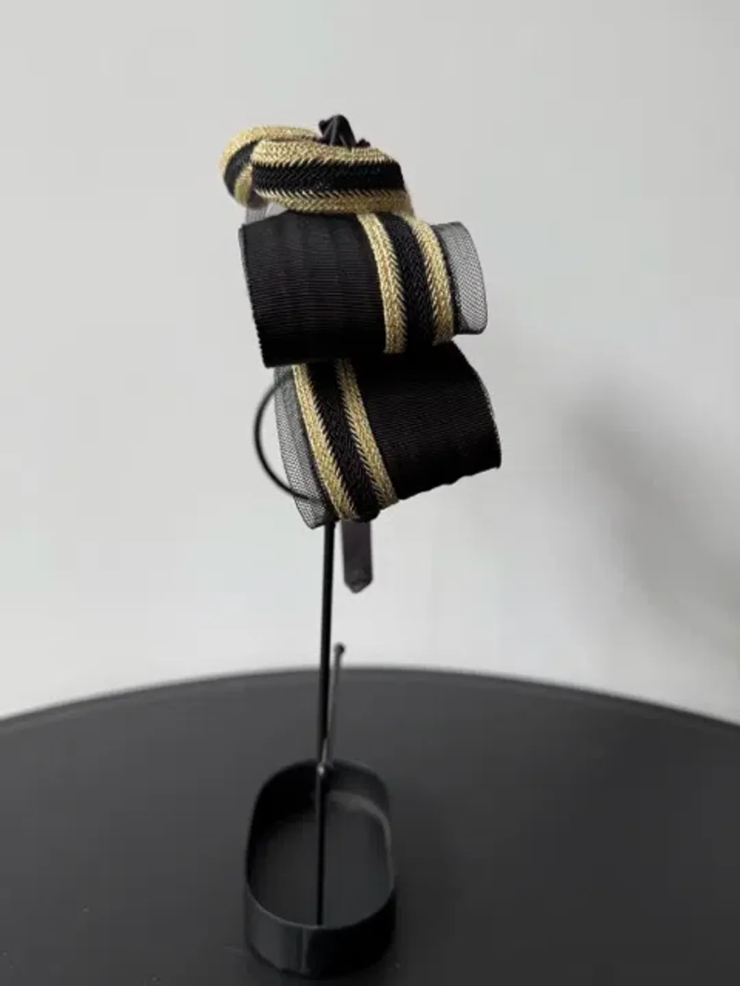 Mimco Headpiece Fascinator Black and Gold One Size for rent on The Volte - main image