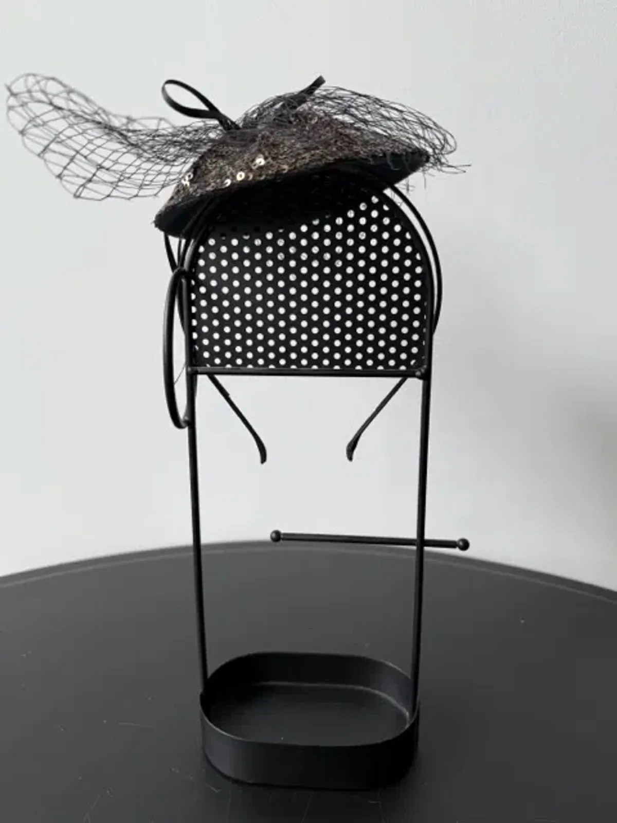 Mimco Sequined Headpiece with Veil Black One Size - Image 3