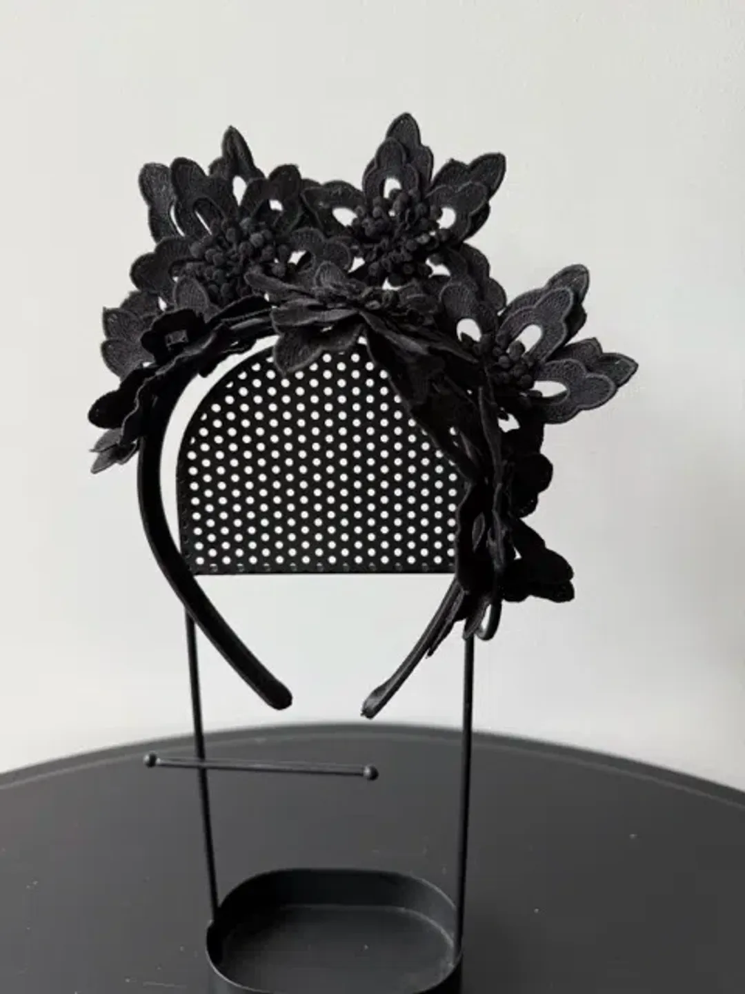 Olga Berg Lace Fascinator Black One Size for rent on The Volte - main image