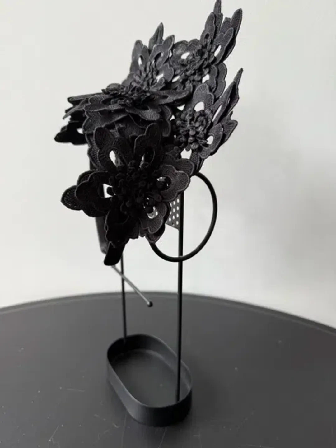 Olga Berg Lace Fascinator Black One Size for rent on The Volte - main image