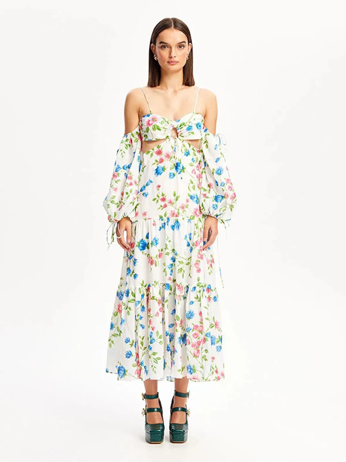 Alice McCall Rolling Meadows Midi Dress Bluebell Floral Print Size 10 - Image 2