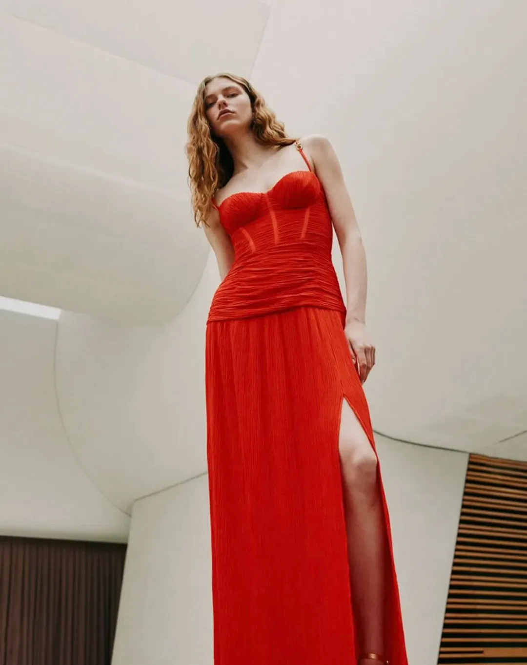 Manning Cartell Double Time Pleat Dress Red Size 8 for rent on The Volte - main image