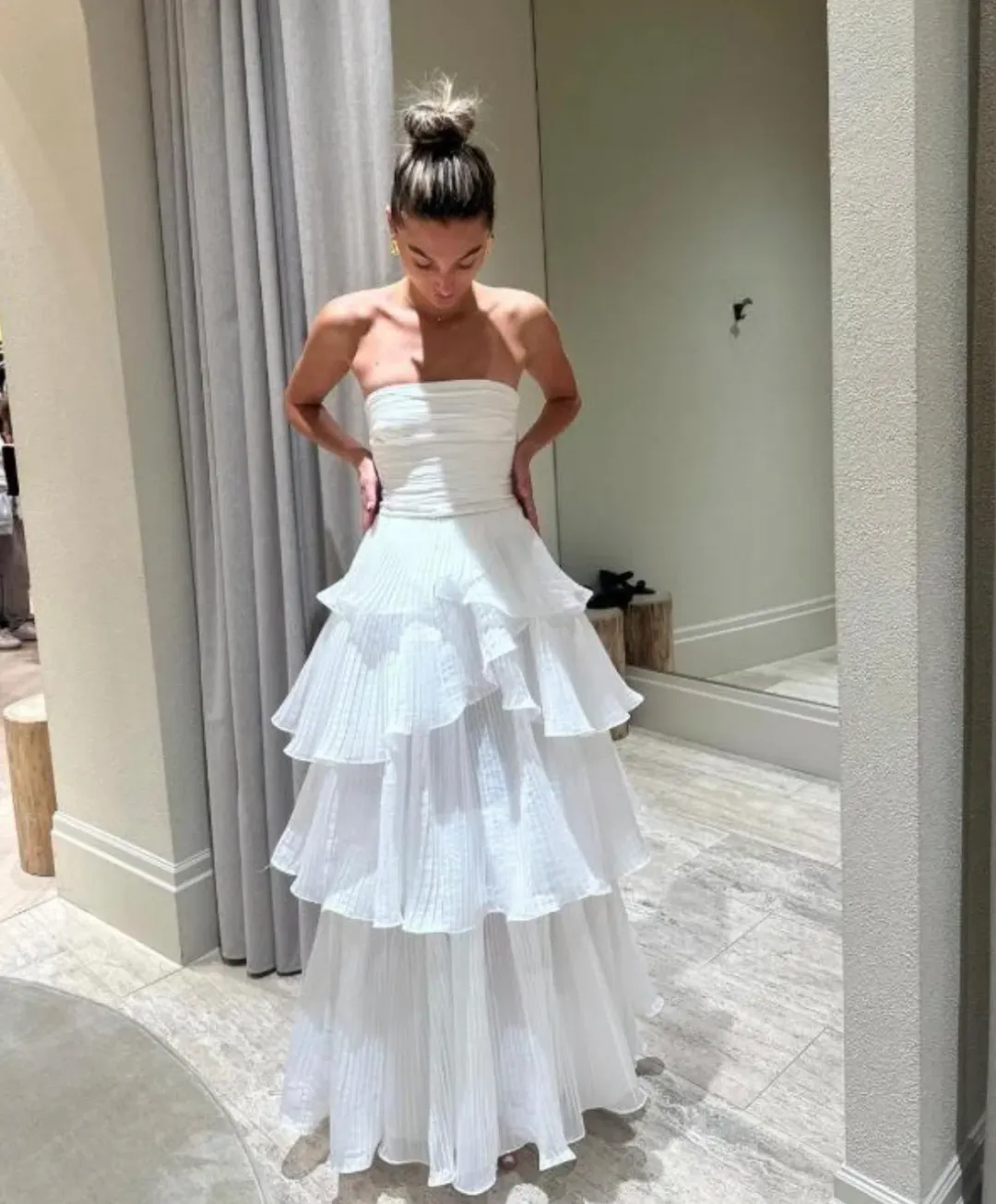 AJE Sunbeam Bustier and Cosmos Skirt Set in Ivory Size 4 for rent on The Volte - main image