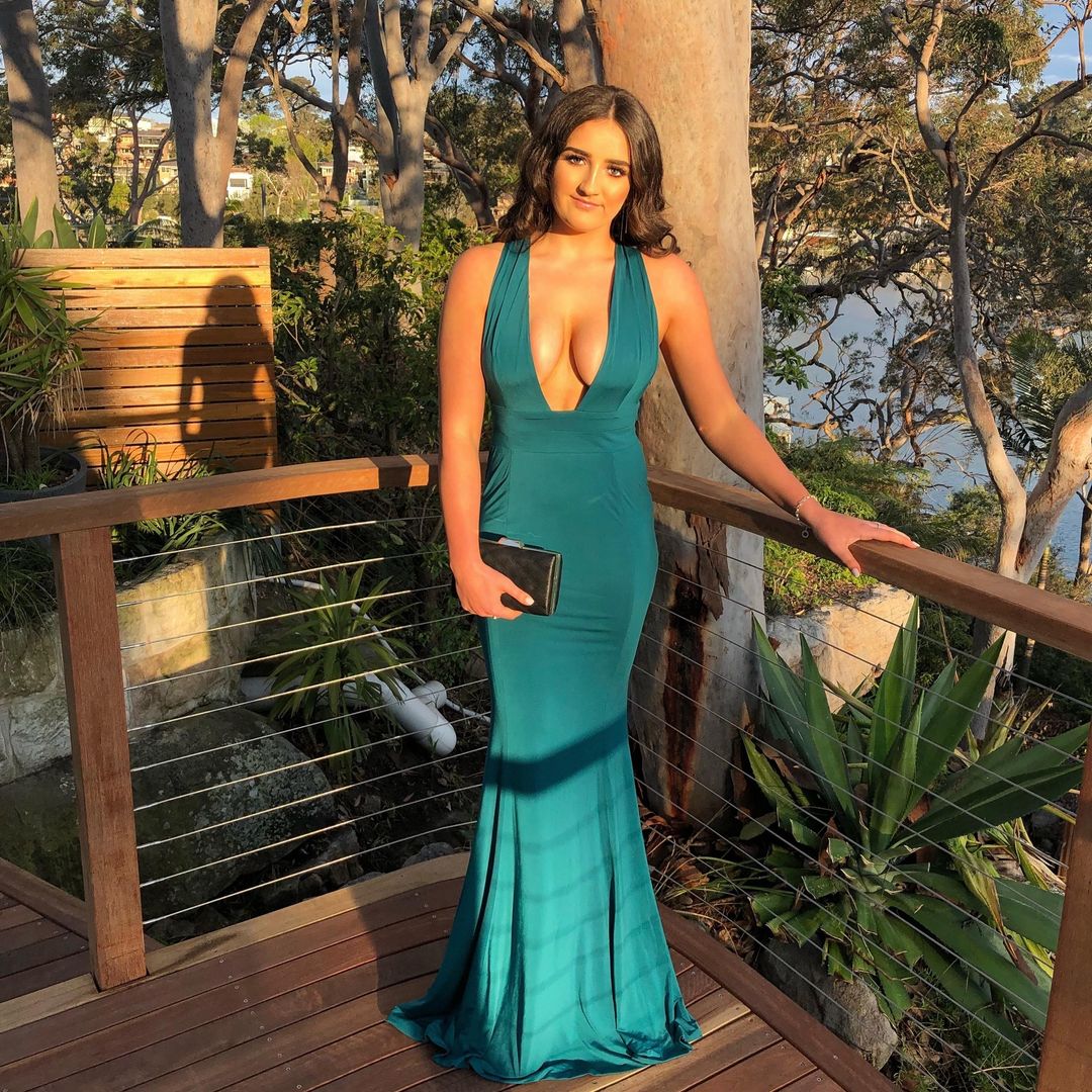 House Of CB Miacova Gown Teal Size 12 for rent on The Volte - main image
