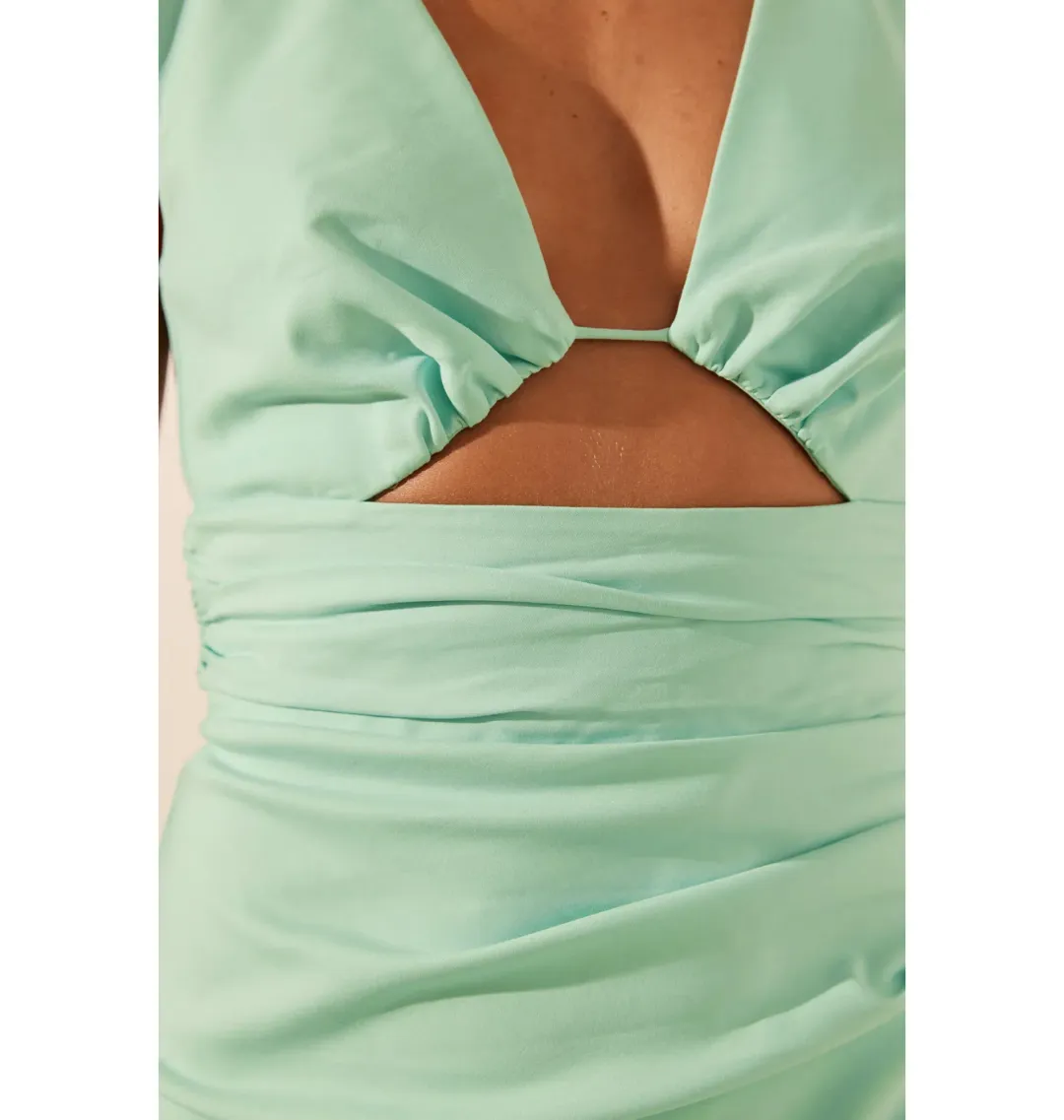 Shona Joy Lani plunged Cut Out Maxi Dress in Aqua Size AU 14  for rent on The Volte - main image