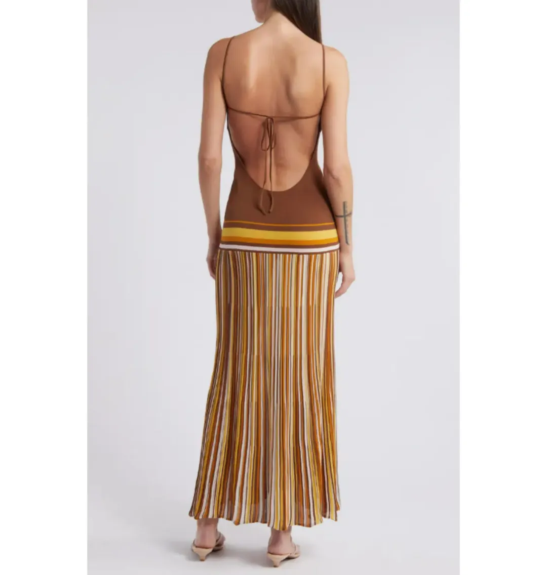 Bec & Bridge Citara Knit Maxi Dress Cocoa Size AU 8 for rent on The Volte - main image