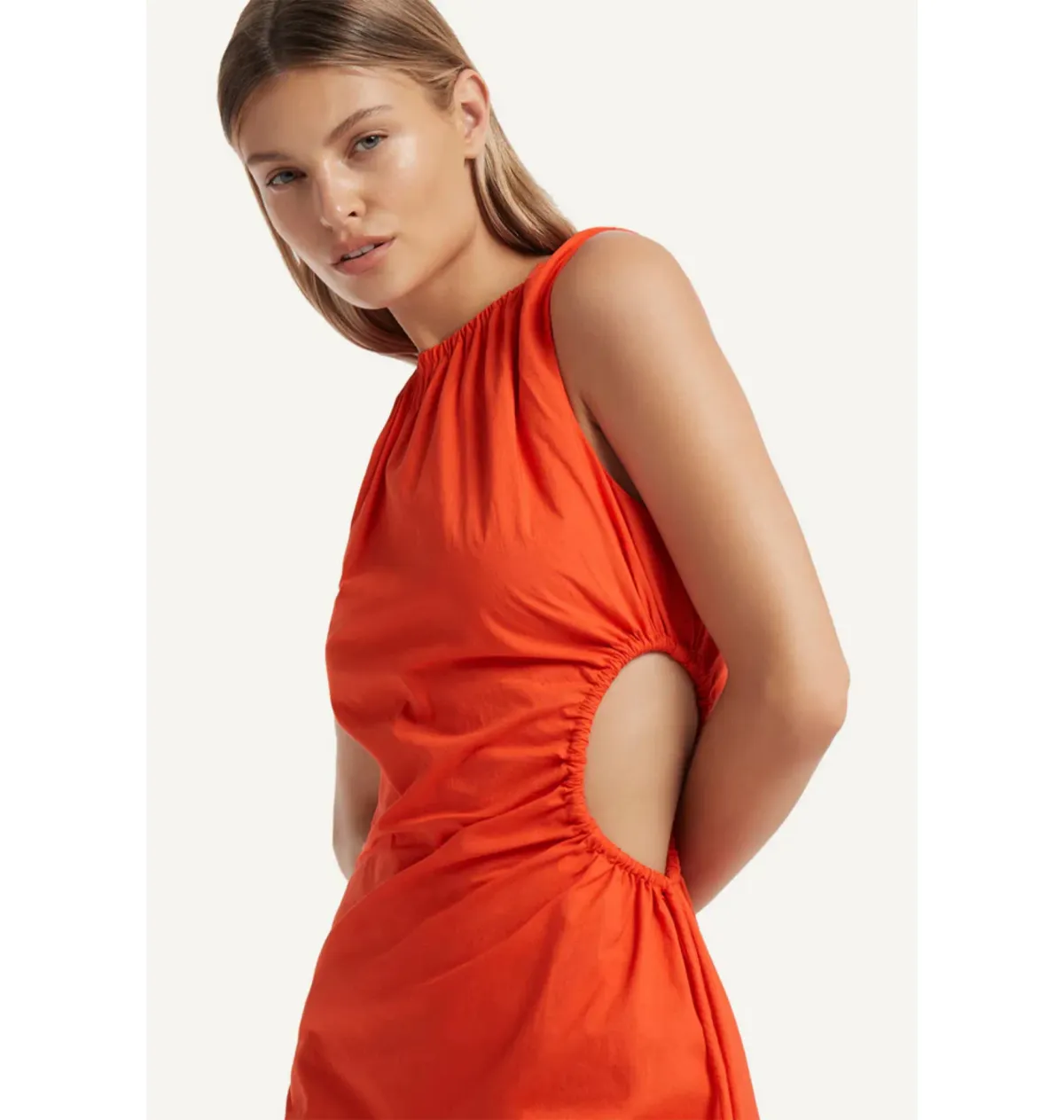 Sir the Label Anja Cut Out Dress Mandarin Red Size 1 / AU 8 - Image 2