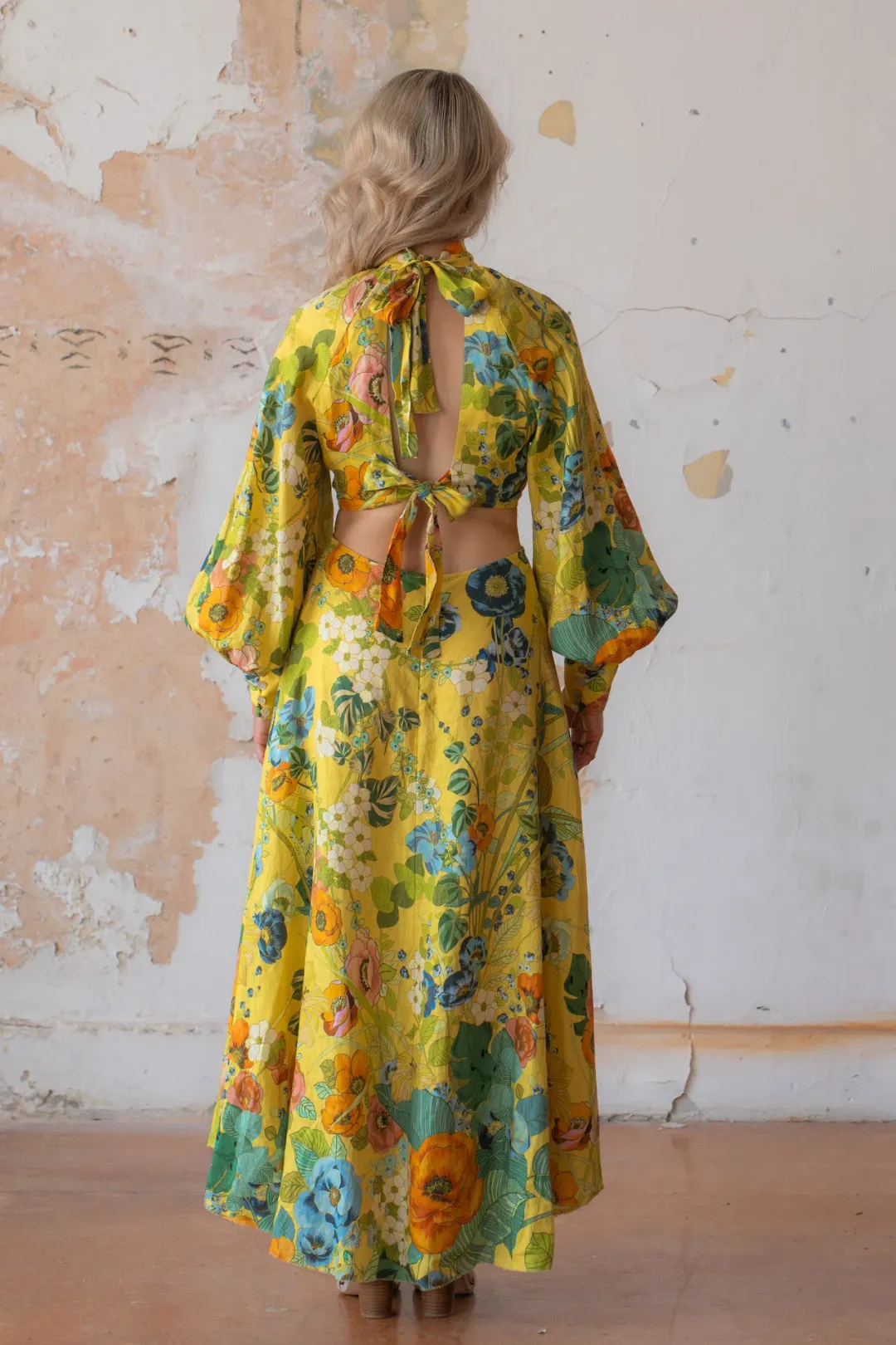 Alemais Cresida Cutout Midi Dress Print Size AU 10 for rent on The Volte - main image