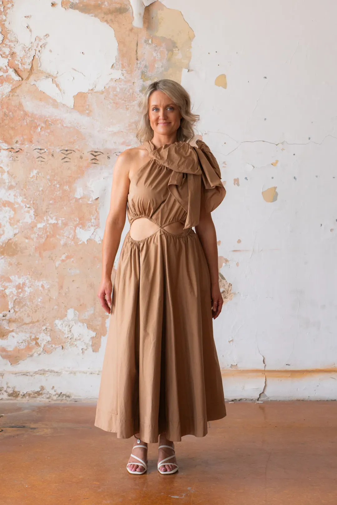 Aje Henriette Cutout Tie Strap Midi Dress Size AU 10  for rent on The Volte - main image