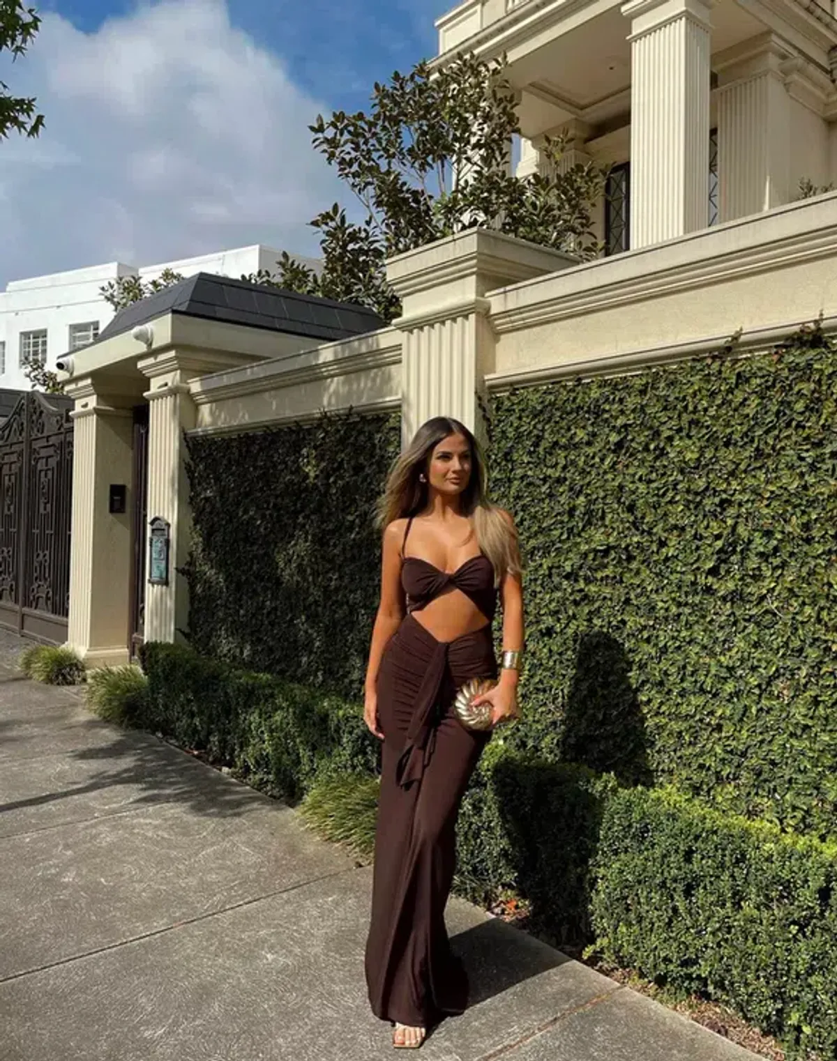 Ivona Skelo Afroditi Dress Brown Size AU 6 - Image 2