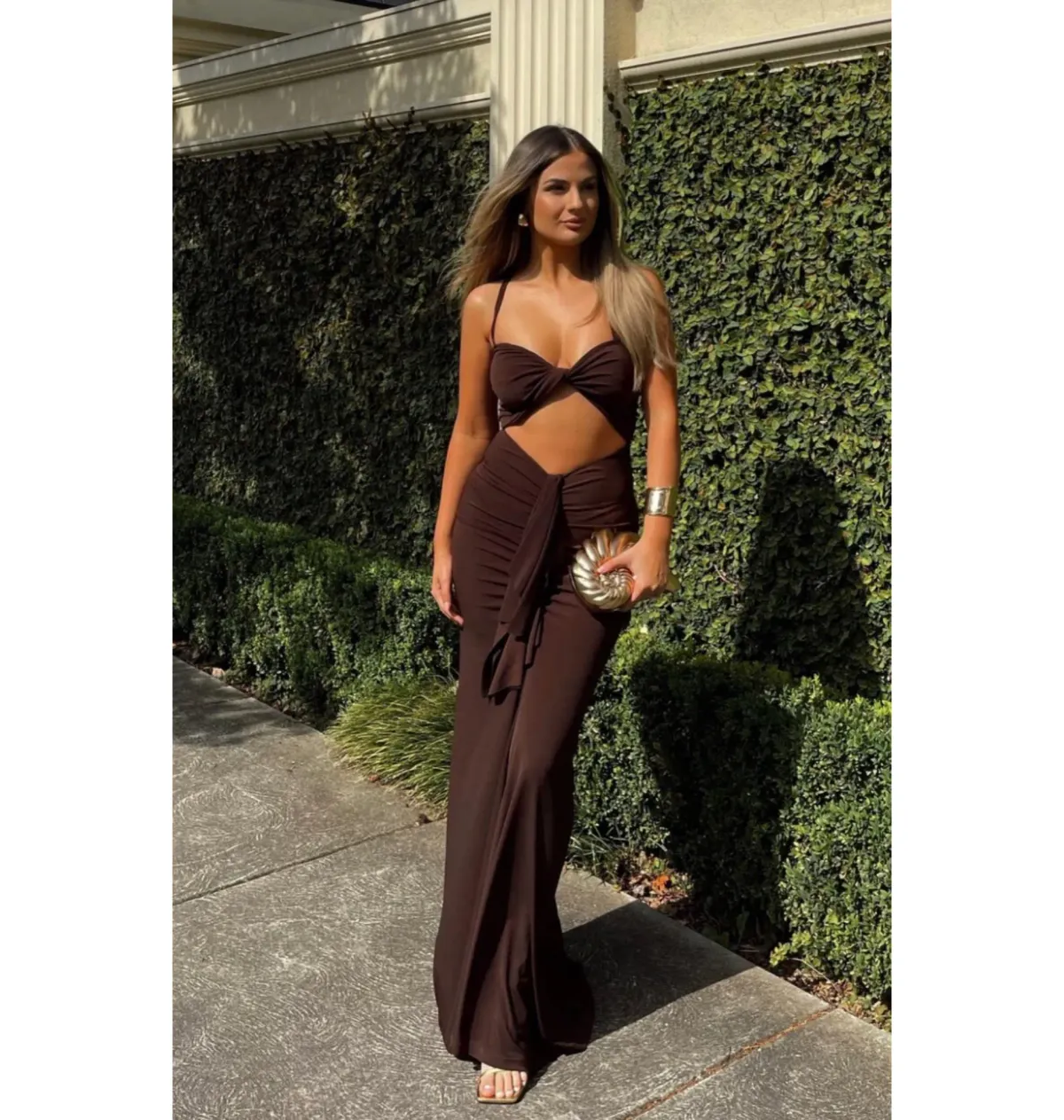 Ivona Skelo Afroditi Dress Brown Size AU 8 - Image 2