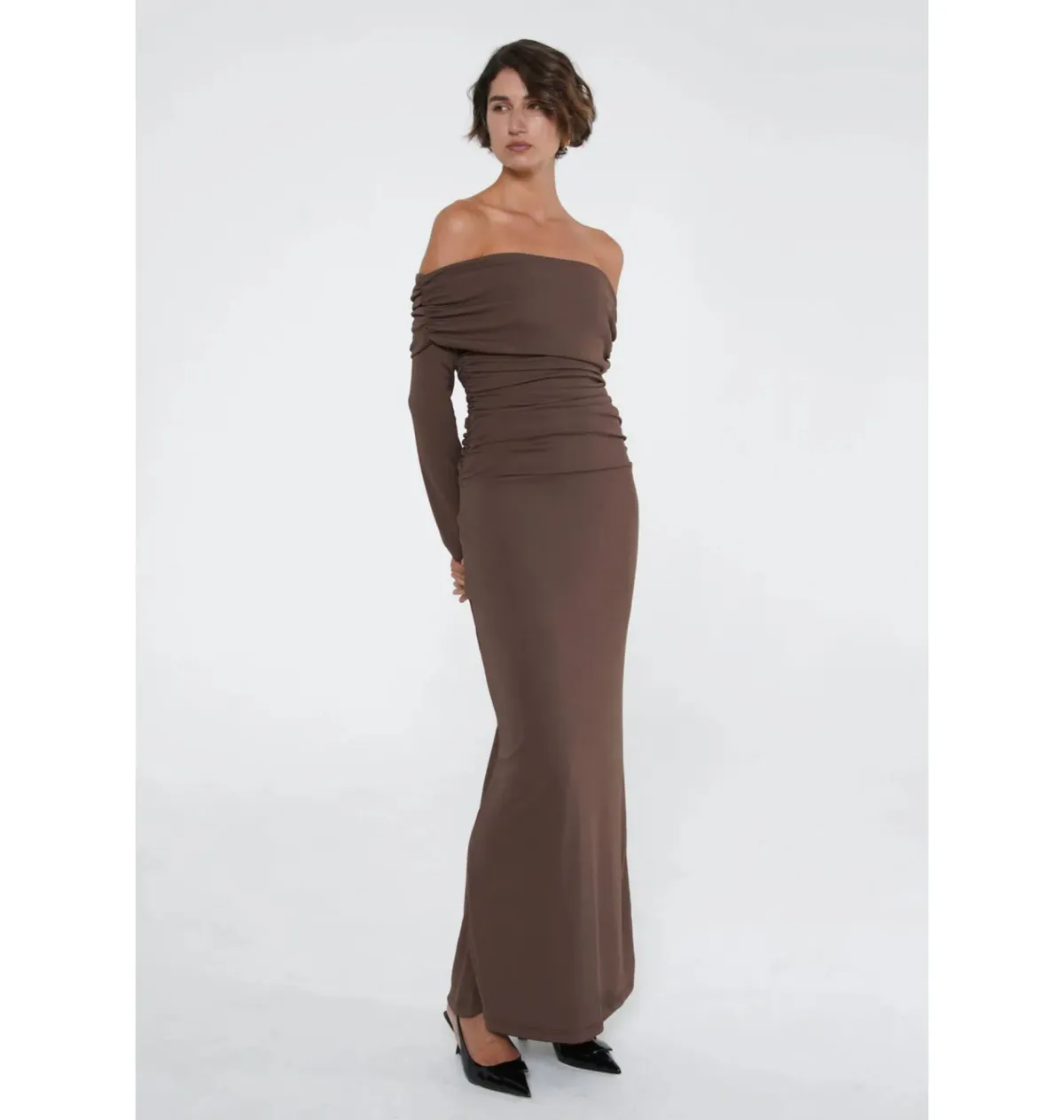 Benni Lorena Maxi Dress Ash Brown Size AU 6 - Image 3