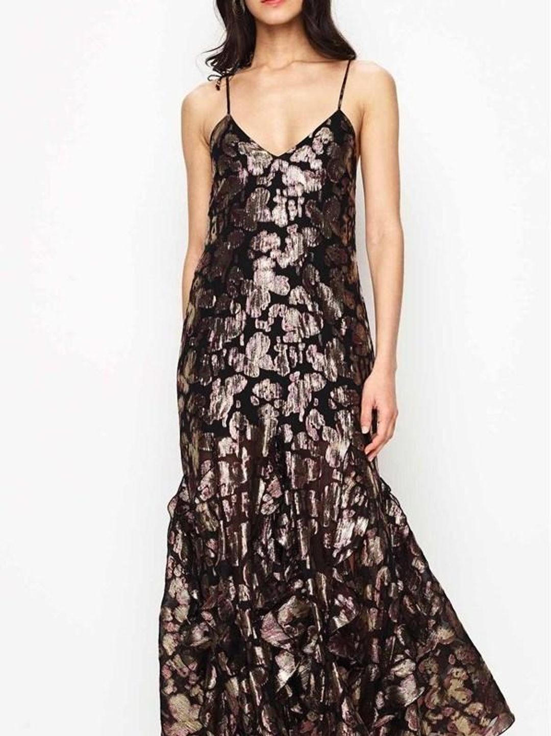 Alice McCall Dress - low cut criss cross back metallic size 8 for rent on The Volte - main image