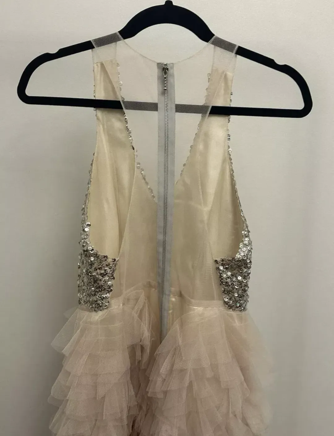 Eileen Kirby Lilly Mini Dress Nude and Silver Size AU 8  for rent on The Volte - main image