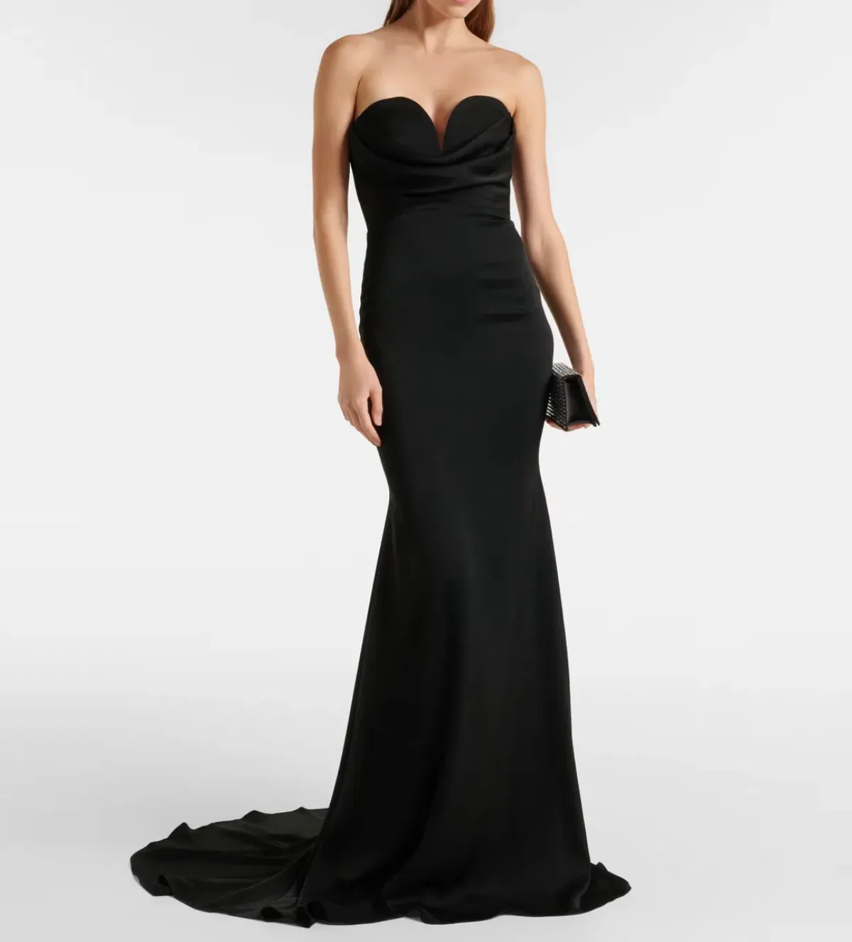 Alex Perry Strapless Sweetheart Drape Gown Black Size AU 8 - Image 6