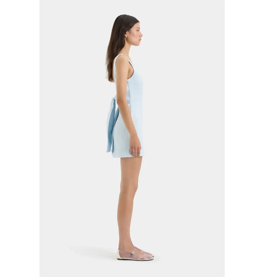 Sir the Label Iris Tie Mini Dress in Light Blue Size 1 / AU 8 for rent on The Volte - main image