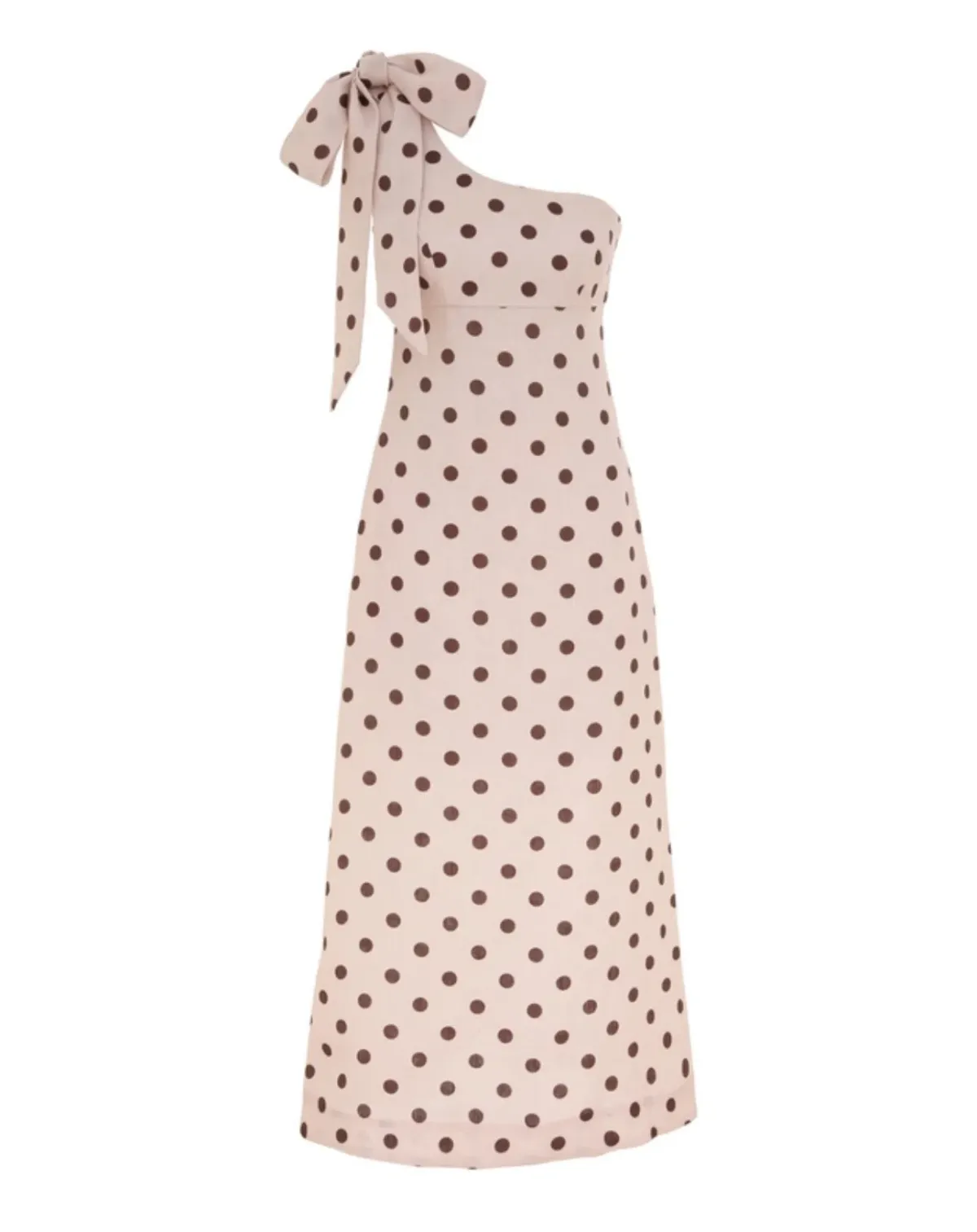 Zimmermann Acacia One Shoulder Midi Dress in Cream/Tan Dot Size 2 / AU 12   - Image 1
