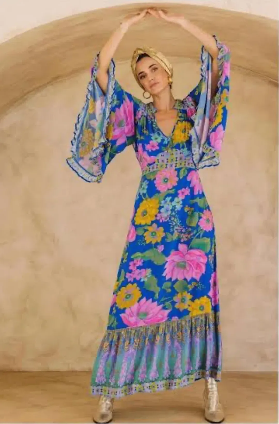 Nine Lives Bazaar Celeste Dress in Serenity for rent on The Volte - main image