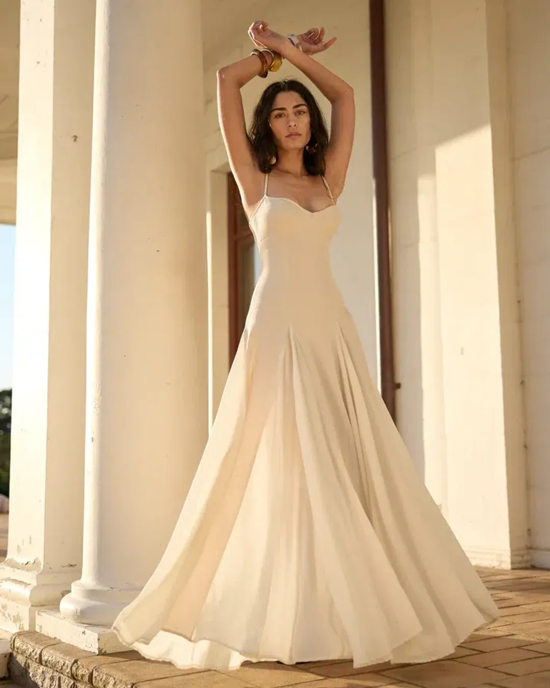 Arcina Ori  Paloma Dress in Stone Size 8  for rent on The Volte - main image