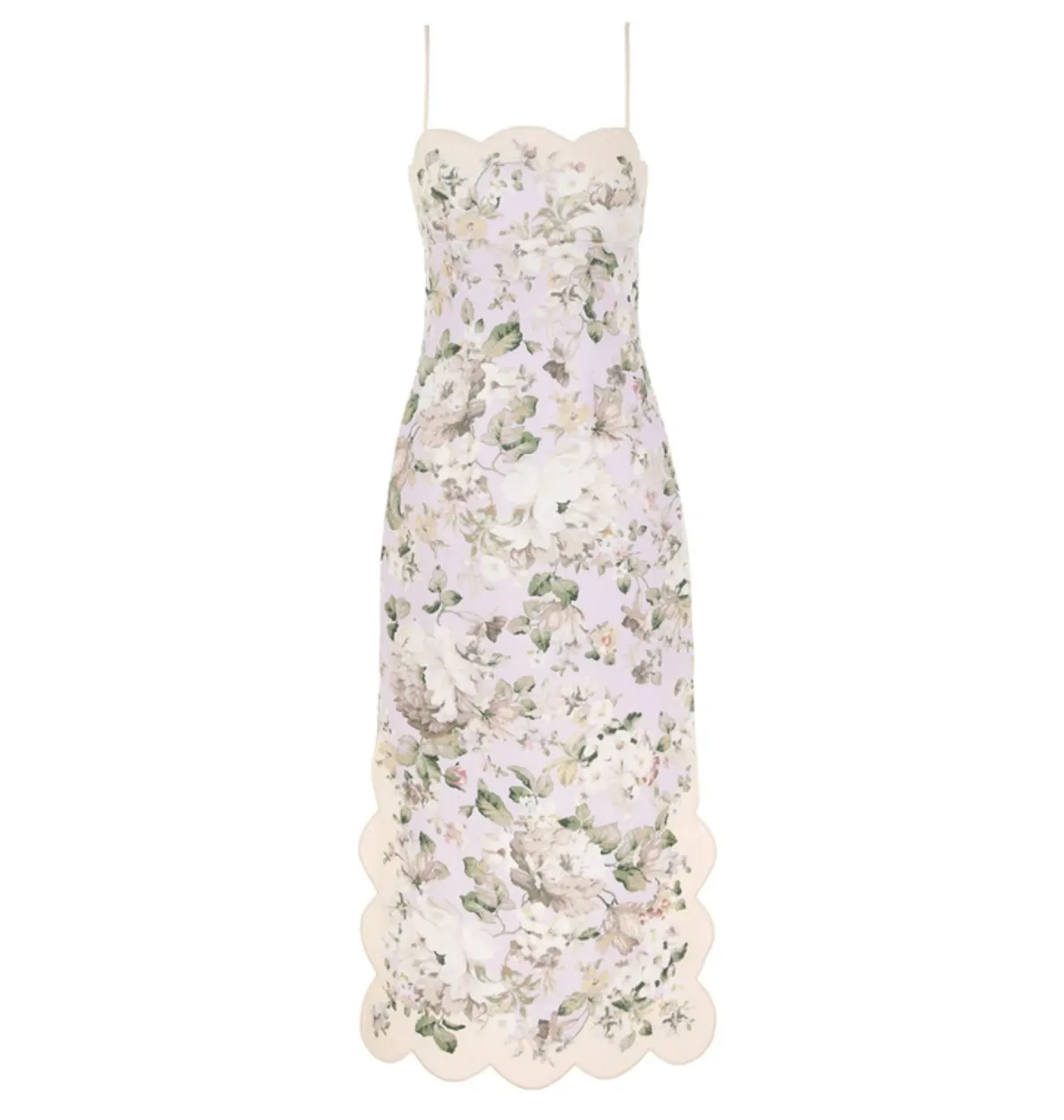 Zimmermann Acacia Scallop Midi Dress in Lilac Floral Size 1 / AU 10  - Image 1