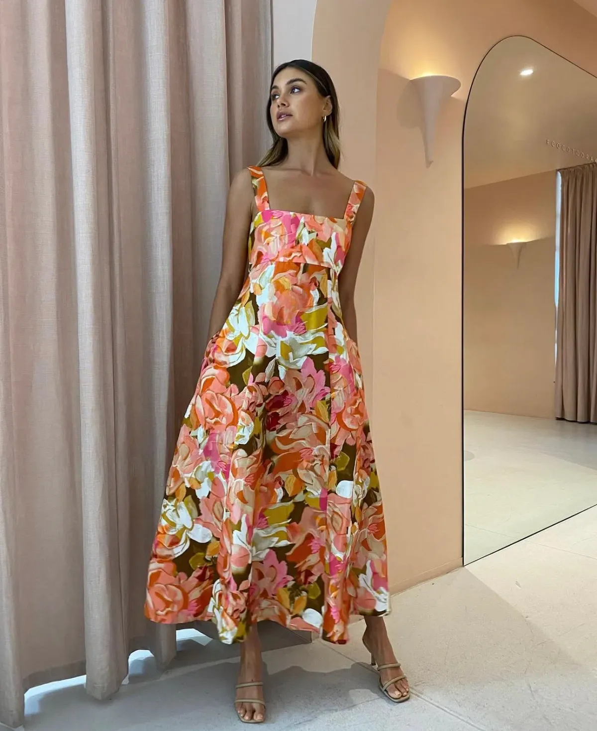 Acler Tate Dress Size 14 Pink Bouquet Maxi  - Image 2