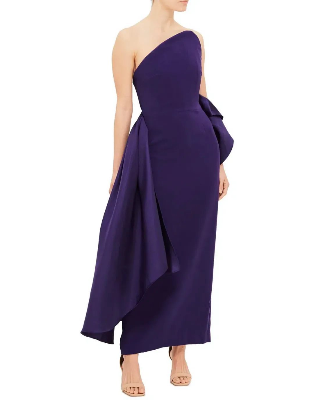 Solace London Nala Midaxi Draped Dress in Amethyst Purple Size 10 for rent on The Volte - main image