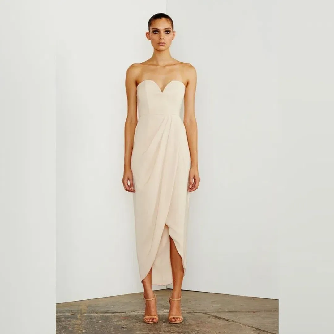 Shona Joy Womens U Wire Bustier Drape Dress Nude Cream Size 14  for rent on The Volte - main image