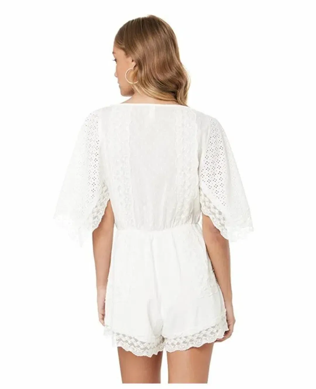 Tigerlily Elati Broderie Lace Onesie Playsuit White  for rent on The Volte - main image