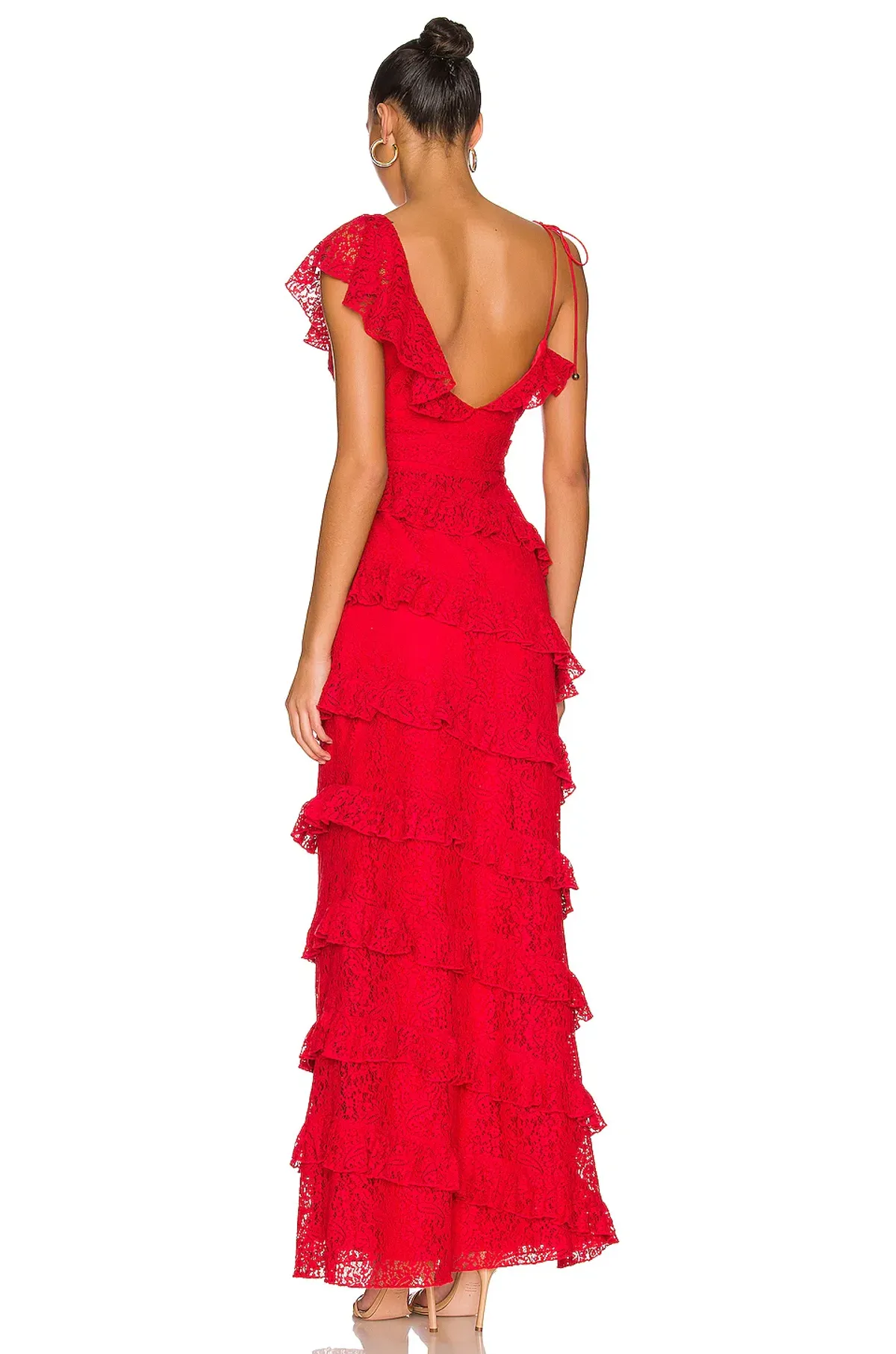 Tularosa Kristen Lace Gown Cherry Red Size 6 - Image 3