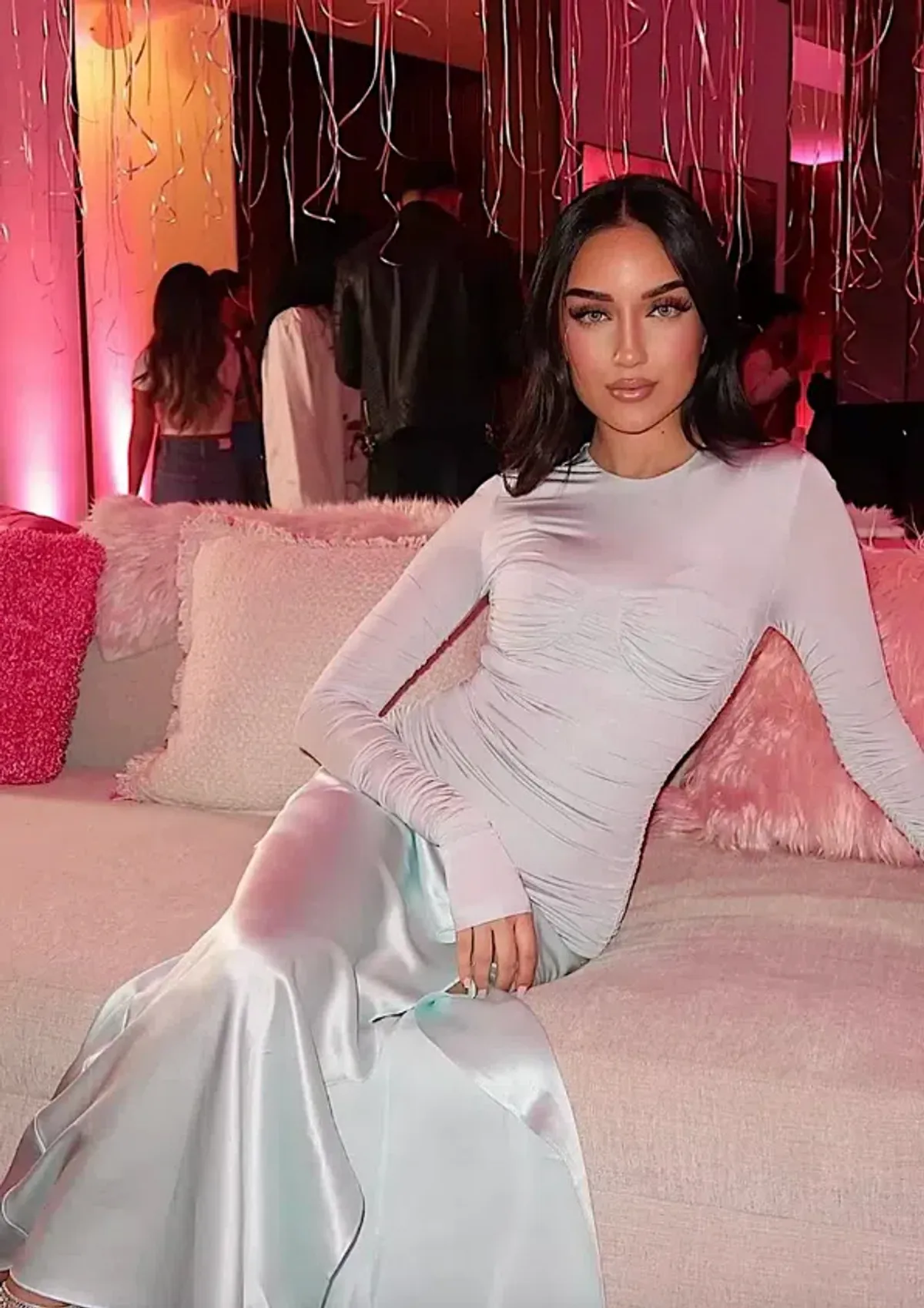 Sir. The Label Alessia Draped Long Maxi Silk Dress Gown Ice Blue | Size 1 , Au 8 , Small S - Image 3