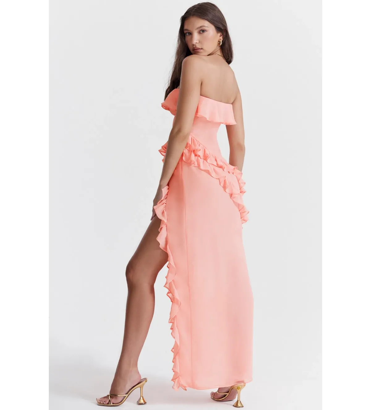 House of CB Sarina Maxi Dress Apricot Size 6 - Image 2