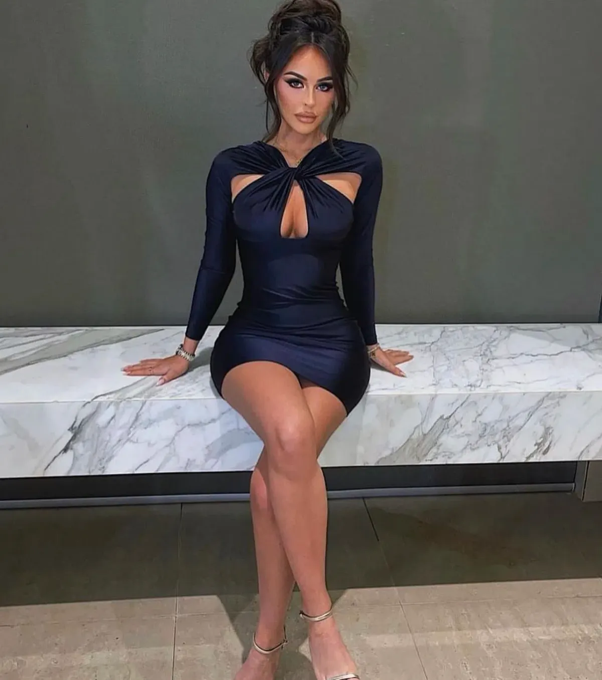 Coperni Jersey Cutout Twisted Mini Dress Black Size 6 - Image 4