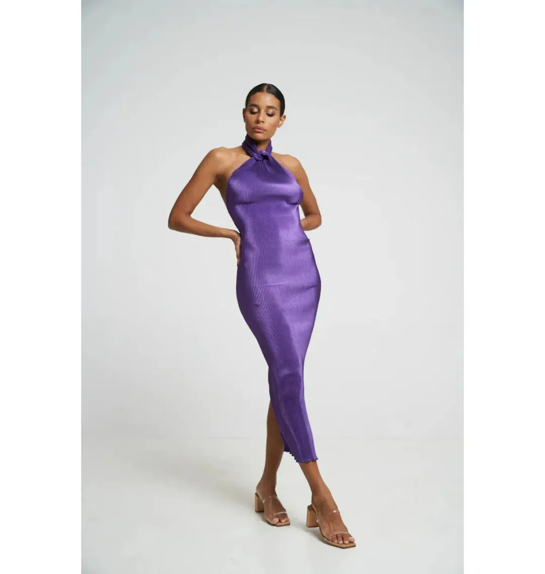 L'Idee Arabian Klum Midi Dress Purple Size AU 6 for rent on The Volte - main image